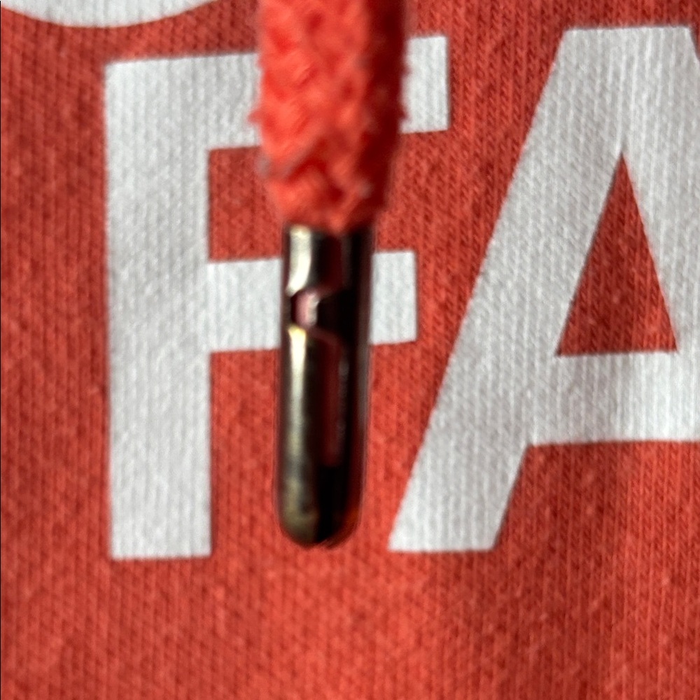 The North Face Coral/Orange Women's Crewneck Hoodie with White Logo - Picture 5 of 6